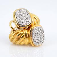 David Yurman 18K Gold & Diamond Earrings - Sold for $1,216 on 11-09-2023 (Lot 1118).jpg